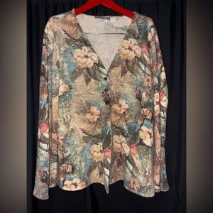 Vintage Vamp Floral Button-Up Women's Cardigan